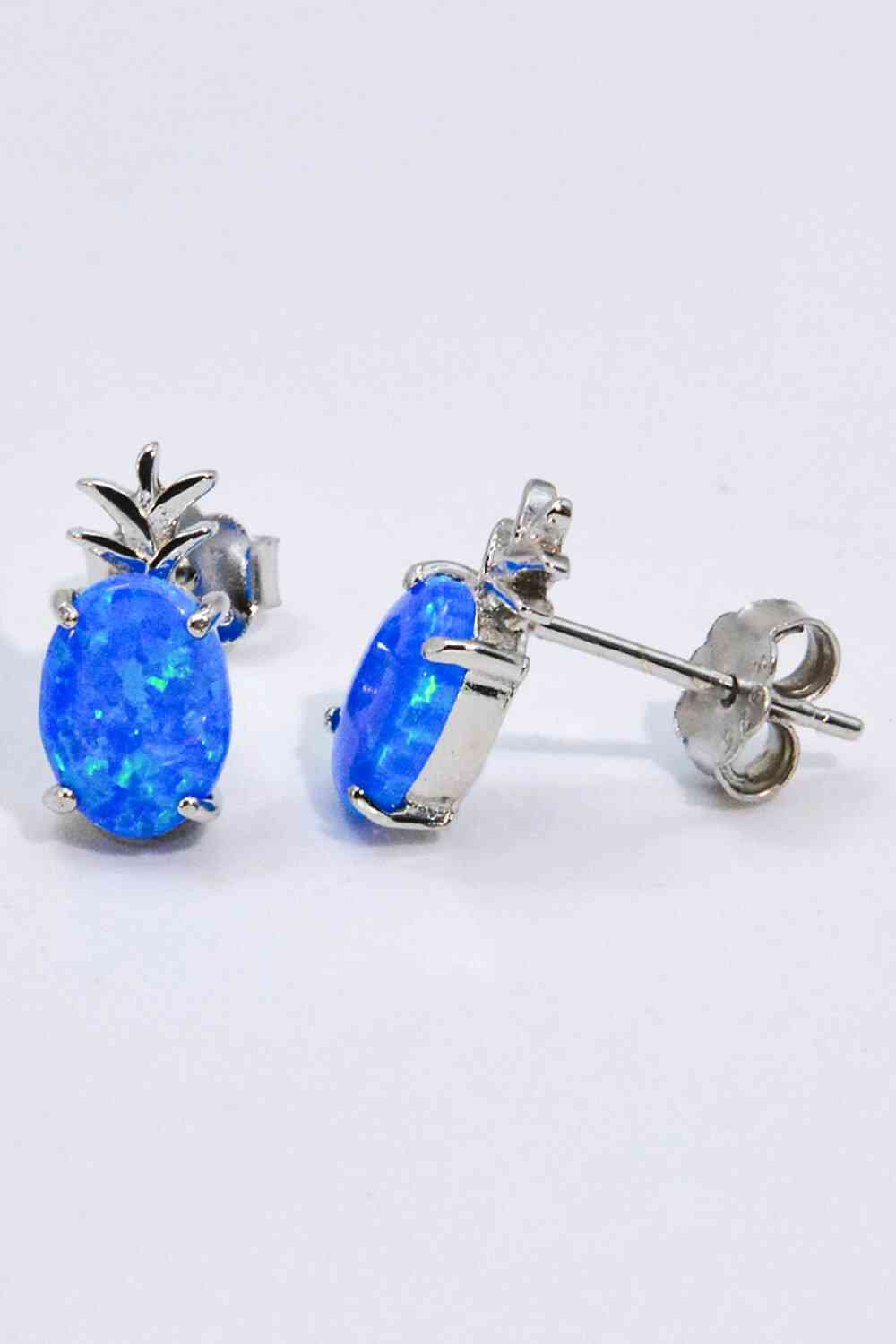 Opal Pineapple Platinum-Plated Earrings - Damned Threads